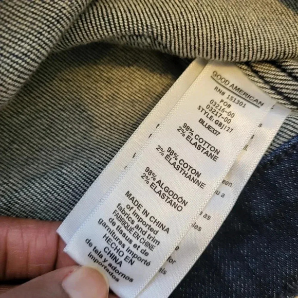 Good American 70's Icon Denim Snap Button Closure Jean Jacket(0)XS - Picture 14 of 15